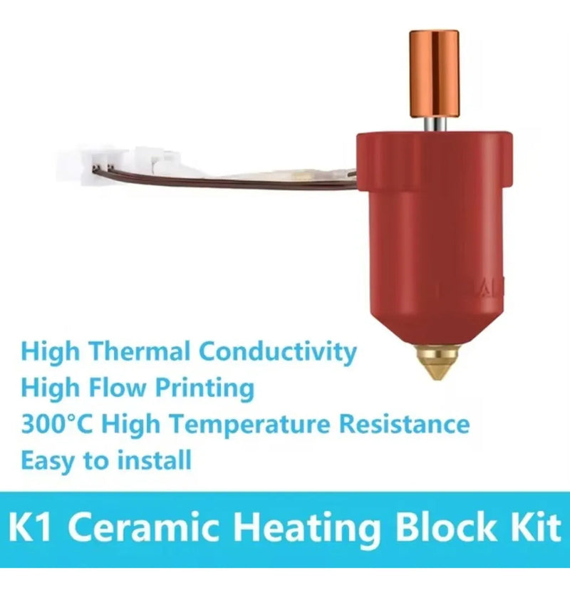 Kit Hotend para Creality Ender 3 KE e K1 bloco cerâmico tensão de operação 24v