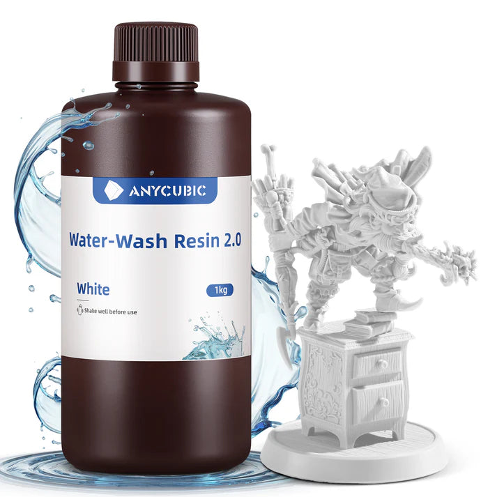 Resina 3D Anycubic Water-Wash Resin 2.0 1kg – Lavável em Água | Detalhes Finos | Menos Odor
